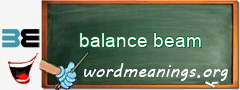 WordMeaning blackboard for balance beam
